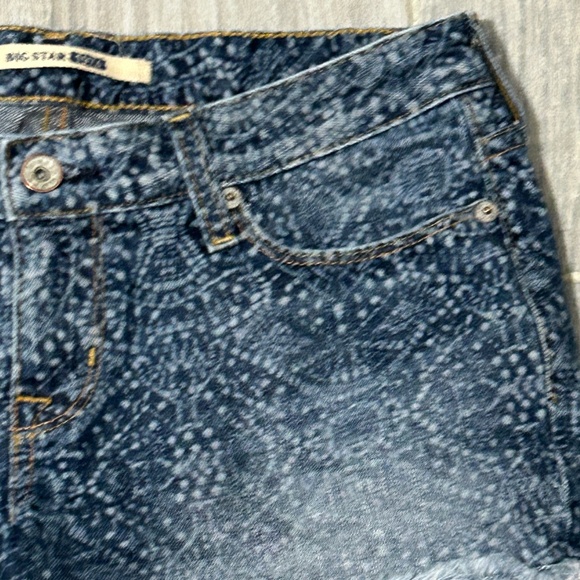 Women's Big Star 1974 Low Rise Patterned Jean Shorts - 27 - Picture 2 of 11
